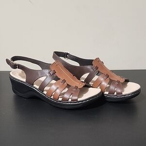 Clarks Brown and Tan Sandals